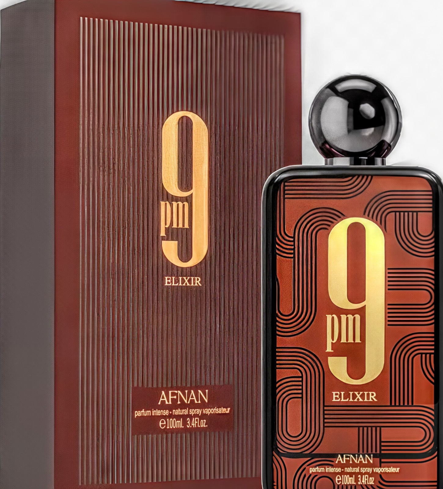 Afnan 9 PM Elixir Parfum Intense Spray 3.4 fl oz Regular Size