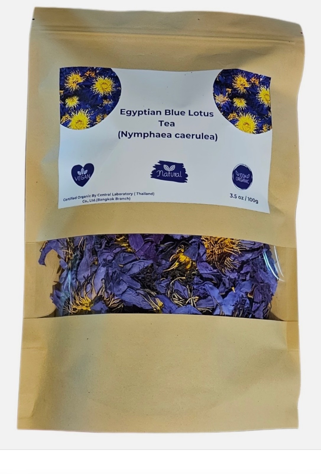 Dried Blue Lotus Herbal tea – 100g – Nymphaea Caerulea- 100% all natural.