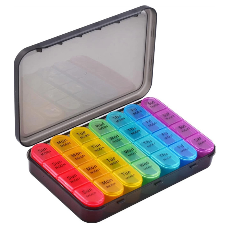 1x Weekly Pill Box Organizer 4 Times a Day 7 day Organizer Case Medicine Storage