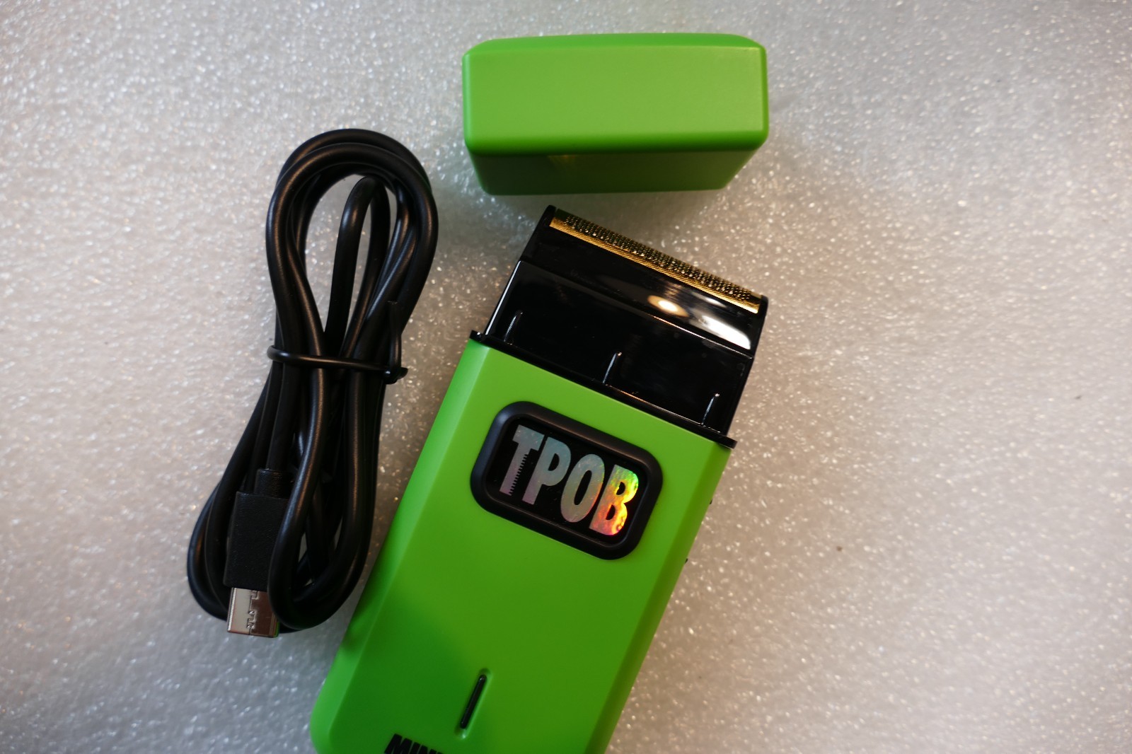TPOB MINI SKULL Green Black Foil Head Unisex Trimmer USB Charging Face Head