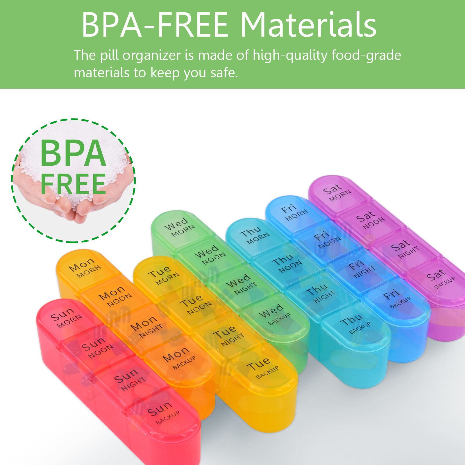 1x Weekly Pill Box Organizer 4 Times a Day 7 day Organizer Case Medicine Storage