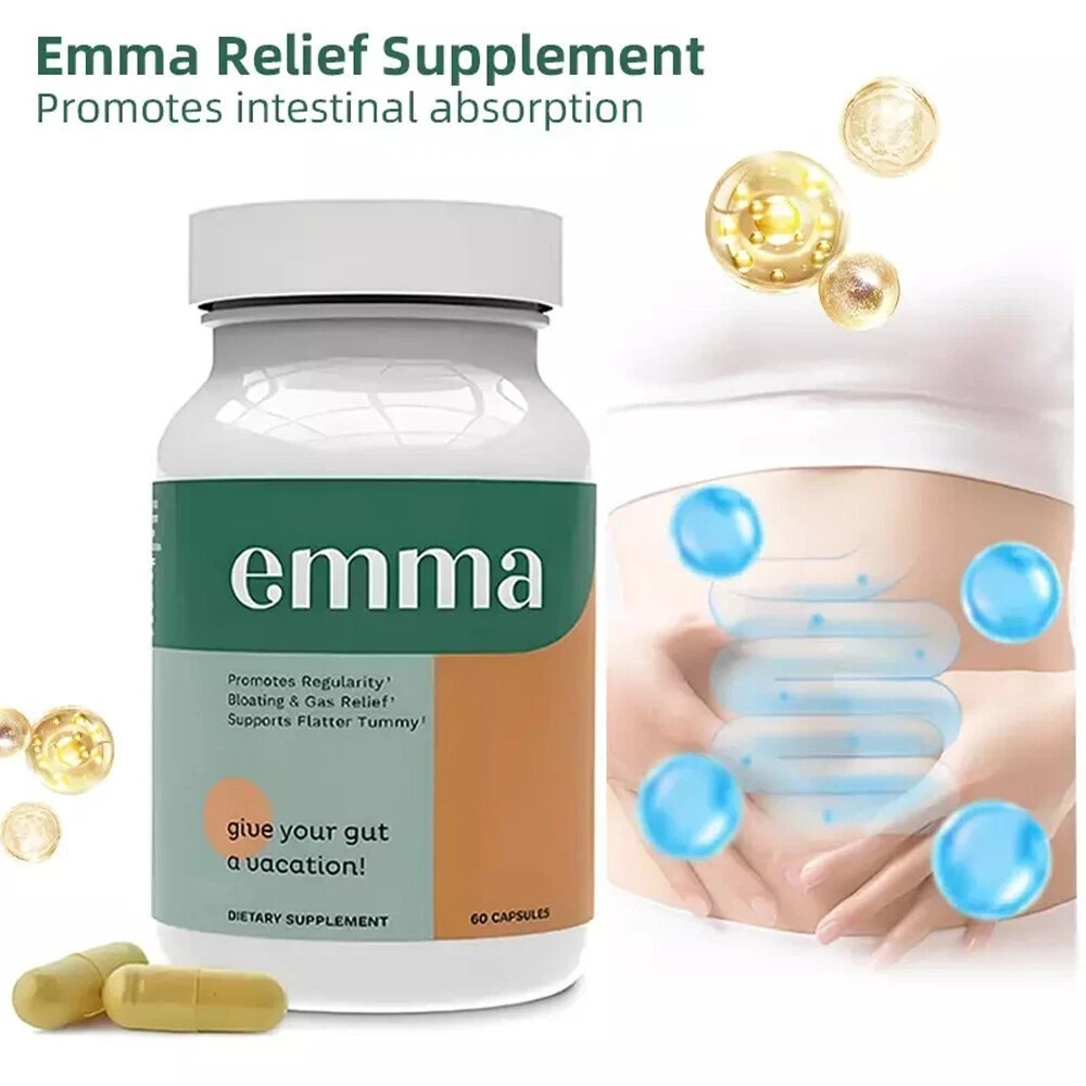 Emma Gut Health Supplement 60 Capsules for Bloating Relief & Leaky Gut