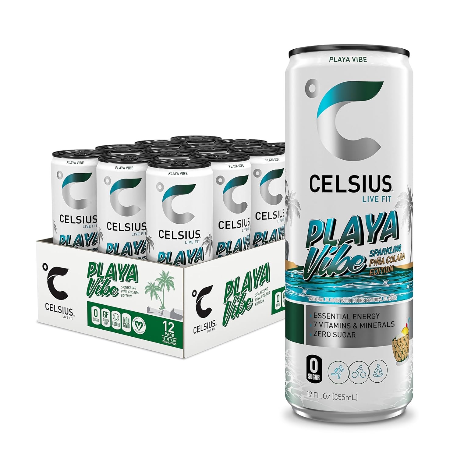 CELSIUS Sparkling, Sugar Free Energy Drink, 12 Fl Oz (Pack of 12)