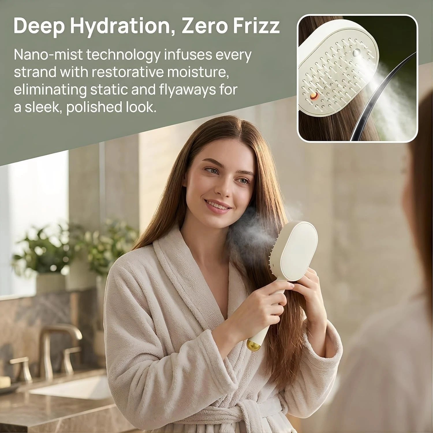 Electric Spray Retractable Air Cushion Comb Bristle Detangler Hair Steam Brushes