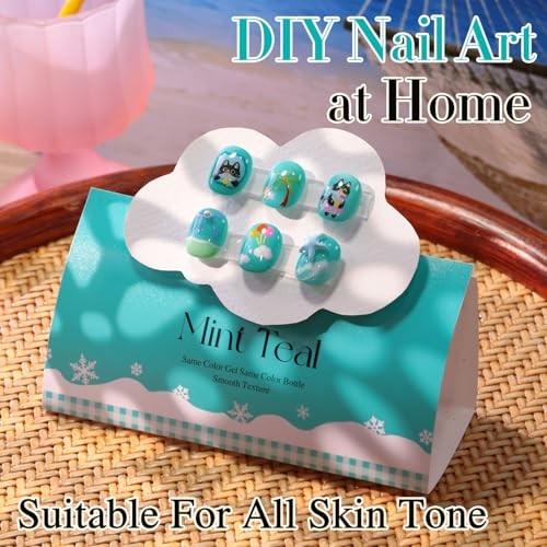 0.5 Oz Gel Nail Polish Neutral Natural Same Color Same Bottle Translucent Teal
