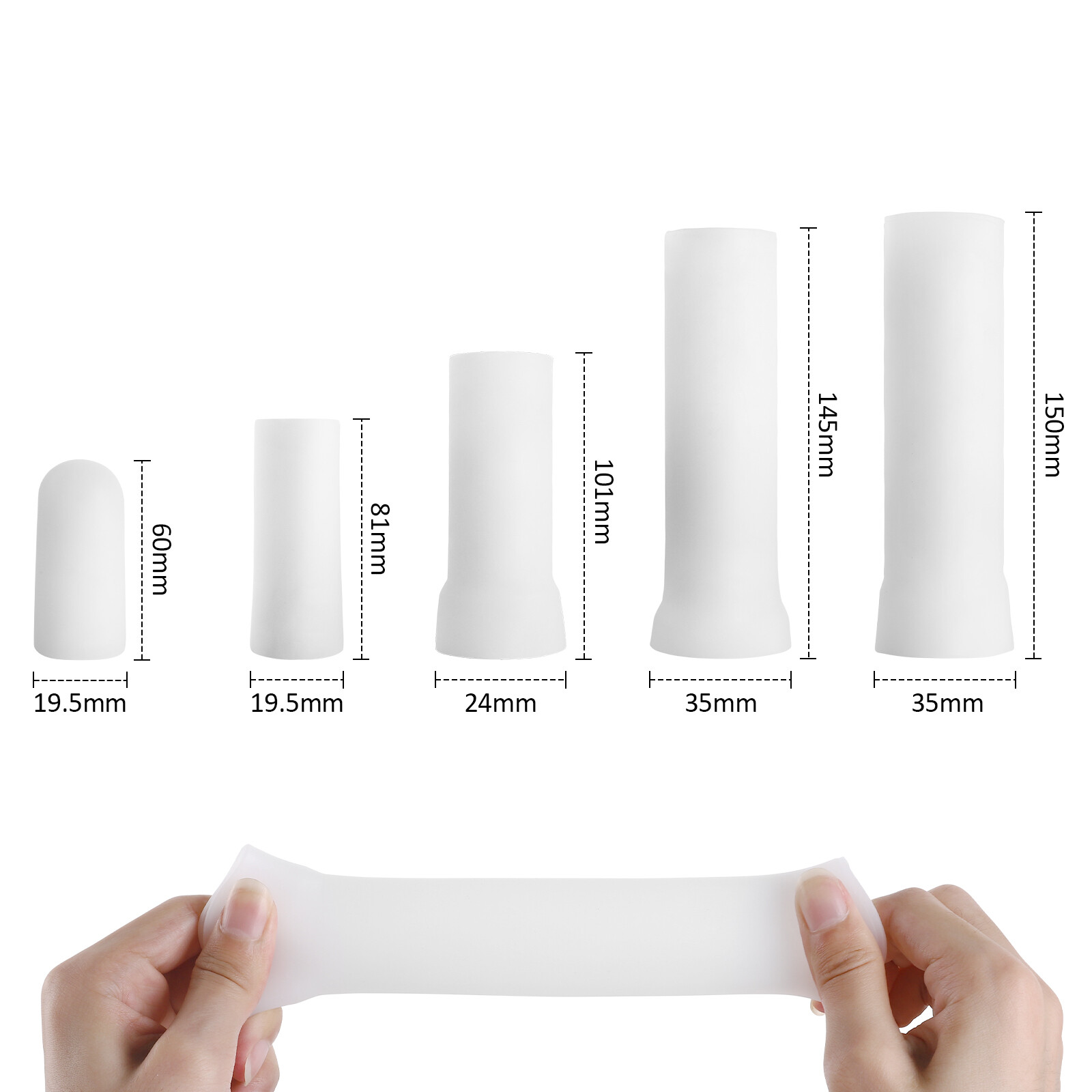 2Pcs/Set Penis Silicone Sleeve for Extender Stretcher Max Vacuum Enlargement USA