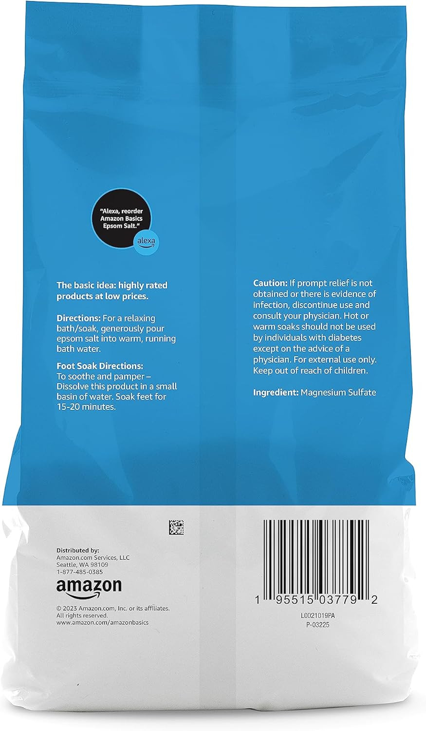 BIG SALE! Amazon Basics Epsom Salt Soak Unscented, Magnesium Sulfate USP 3 Pound