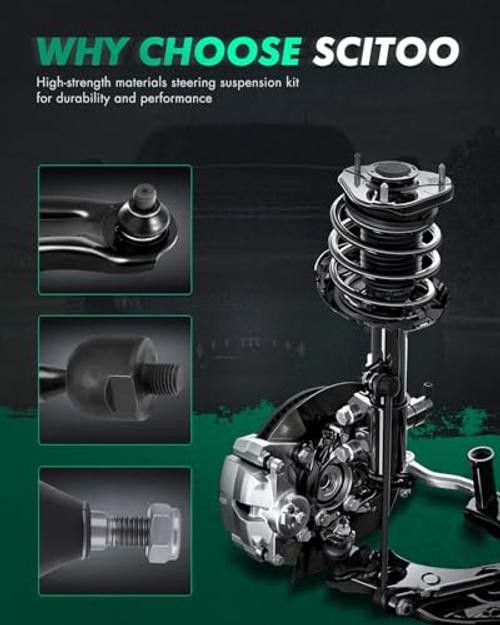 8pcs 4×4 Suspension Kit Front Upper Lower Ball Joints Inner Outer Tie Rod