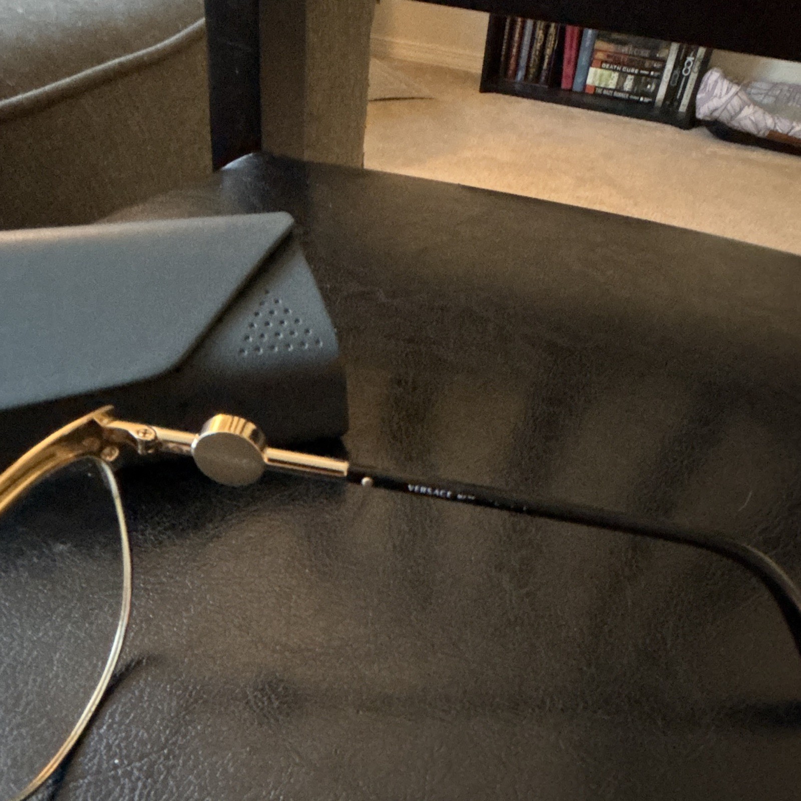 Versace VE1271 Unisex Black/Gold Full Rim Metal/Plastic Eyeglass Frames 53-18