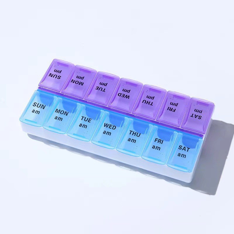 2PCS Weekly Pill Box Organizer Twice a Day 7 day AMPM Medicine Organizer Case US