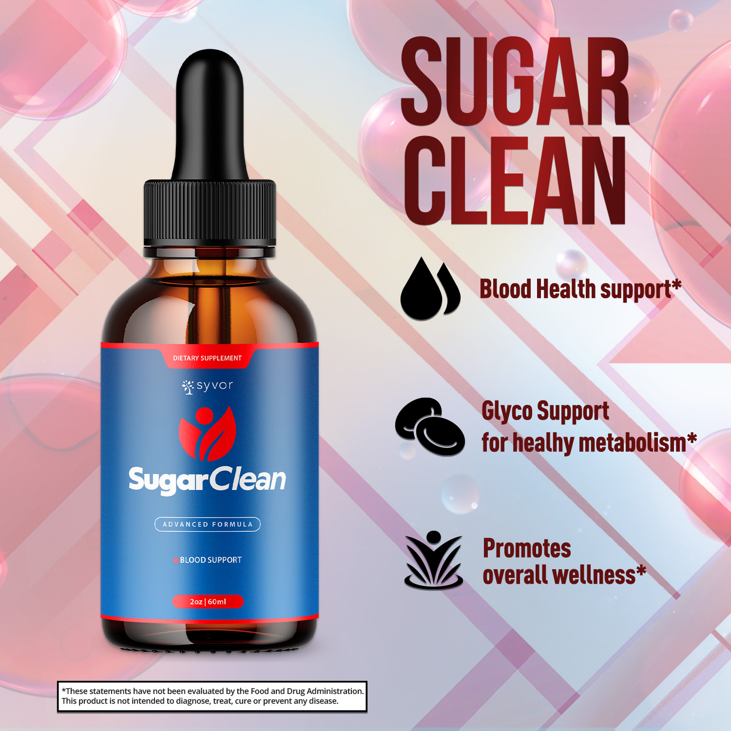 (5 Pack) Sugar Clean Blood Support Drops SugarClean Vitamin Supplement 150 Servs