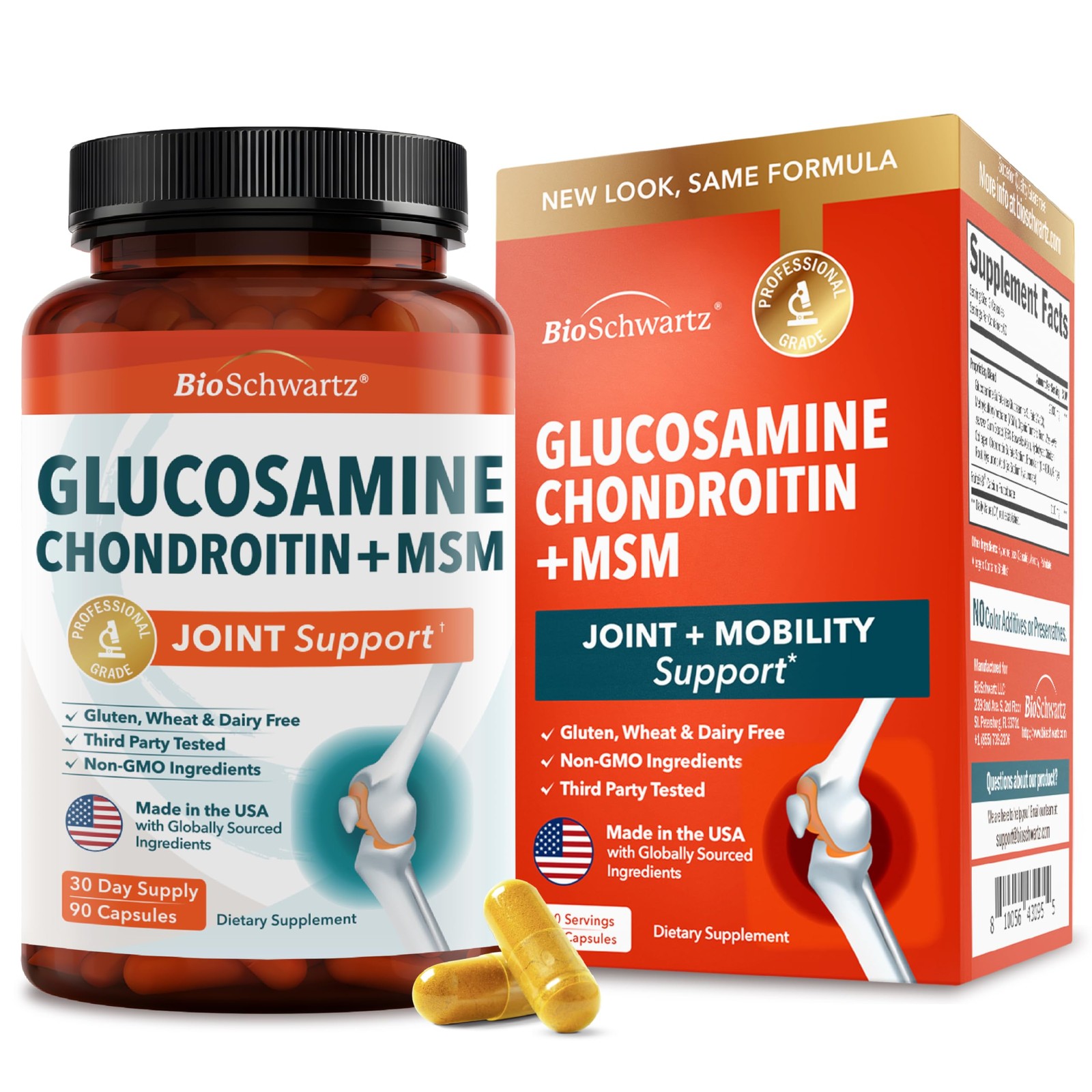 Glucosamine Chondroitin MSM Joint Support Supplement – 90 Count (Pack of 1)