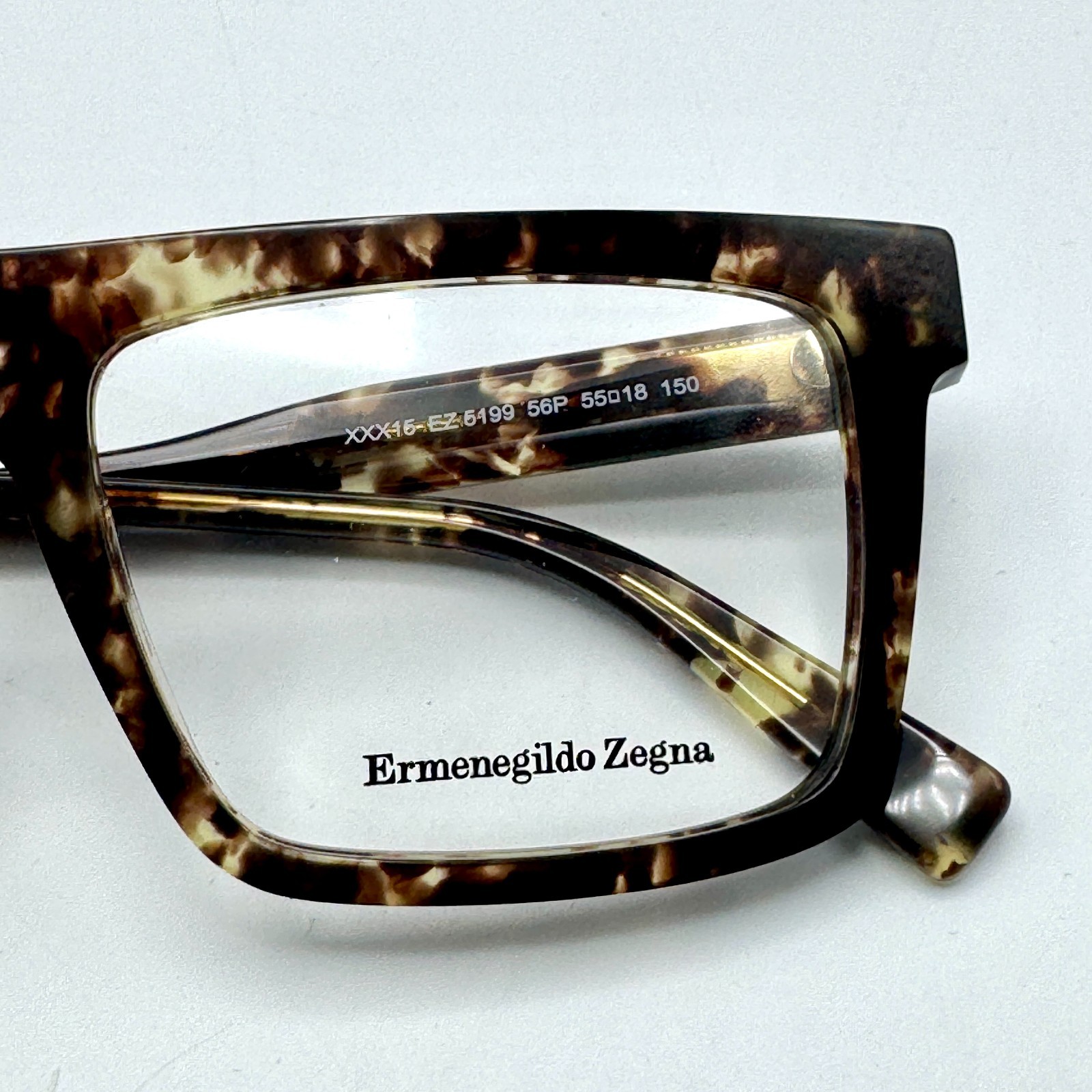 Ermenegildo Zegna Eyeglass Frames XXX15 EZ5199 56P Havana Rectangle 55-18-150