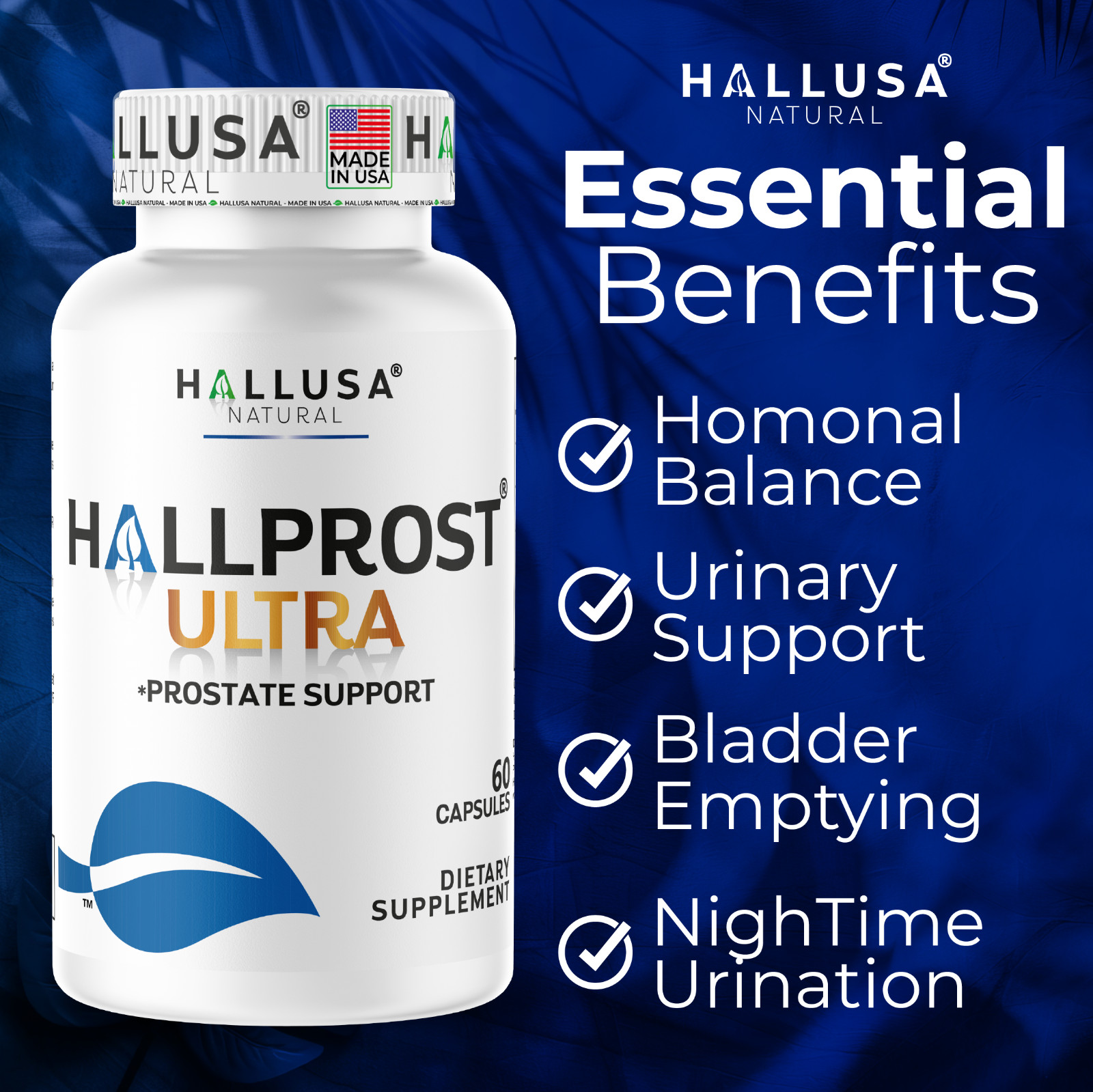 HALLPROST ULTRA – Inflamed Prostate, Urinary Support, Prostatitis – 120 Capsules