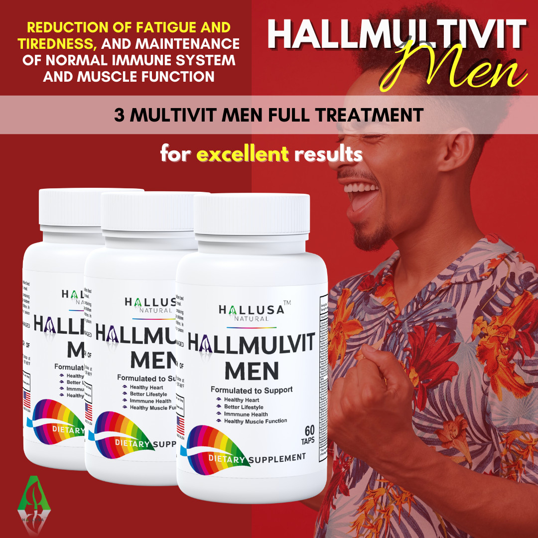 HALLMULTIVIT Men’s Multivitamin Energy Boost – Vitality & Wellness – 60 Tabs