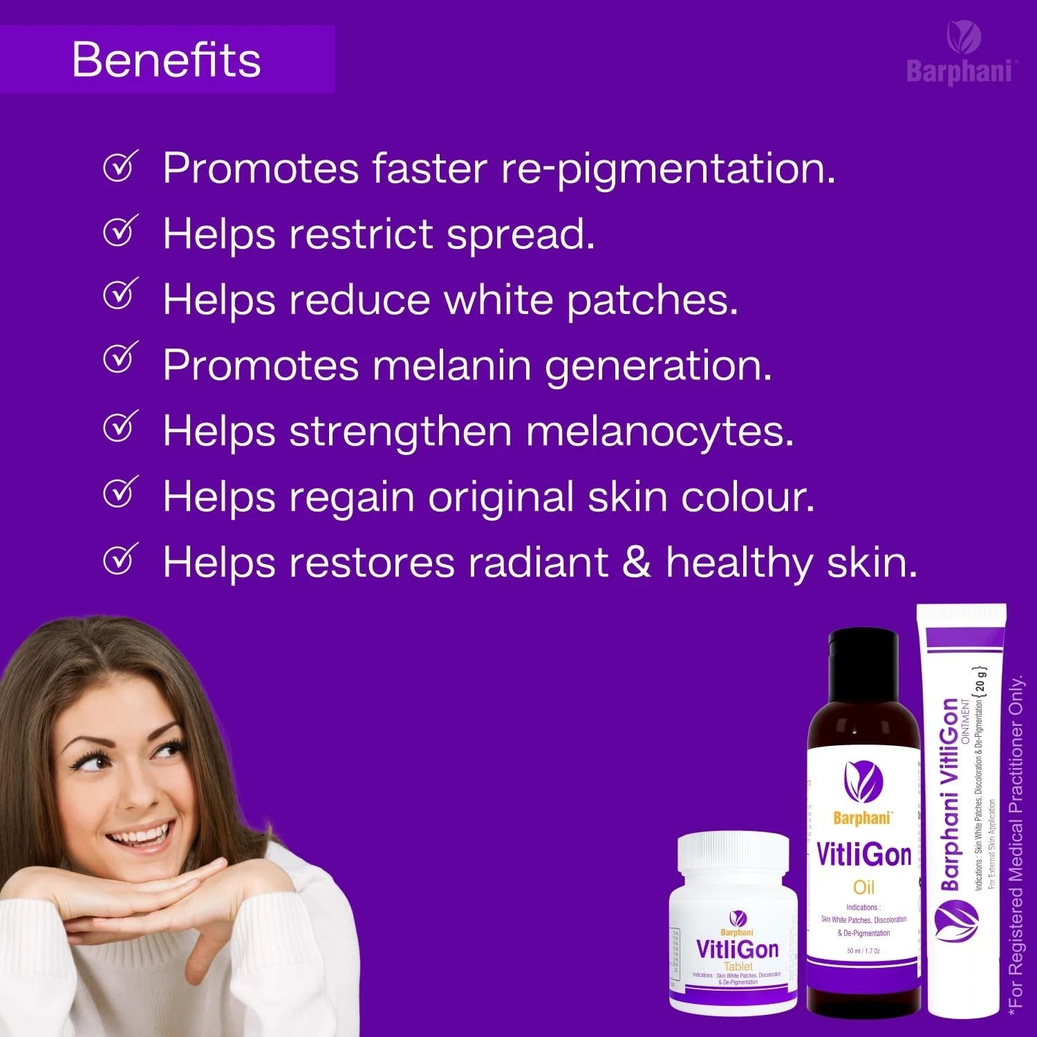 Barphani VitliGon Herbal Cream, Tablet, Oil Combo – Ayurvedic Skin Care Support