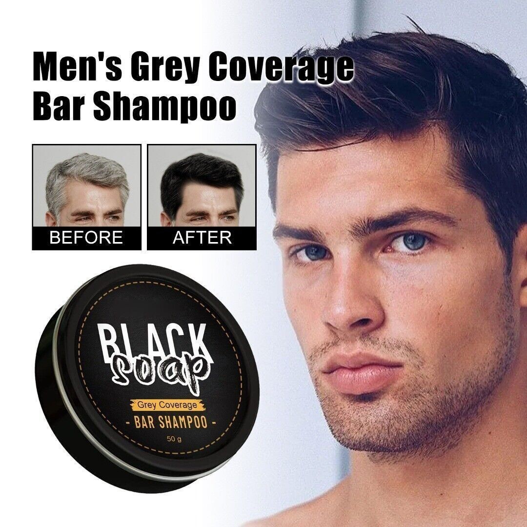 2/4PC Black Hair Soap Grey Hair Coverage Bar Shampoo Hair Darkening Black Soap