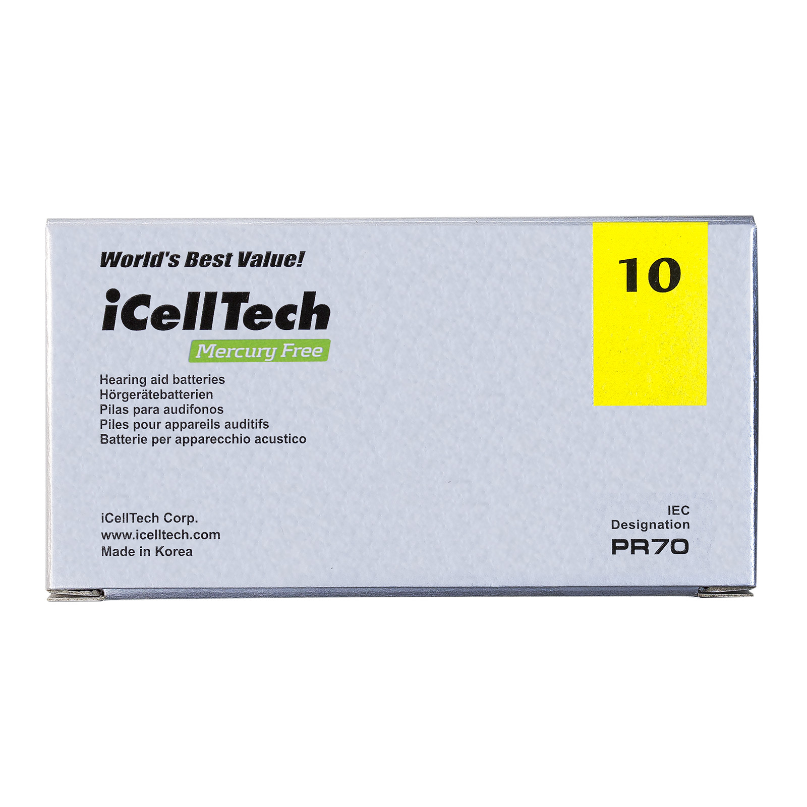 iCellTech Hearing Aid Batteries Size 10 (60 Pack) + Free Battery Buddy