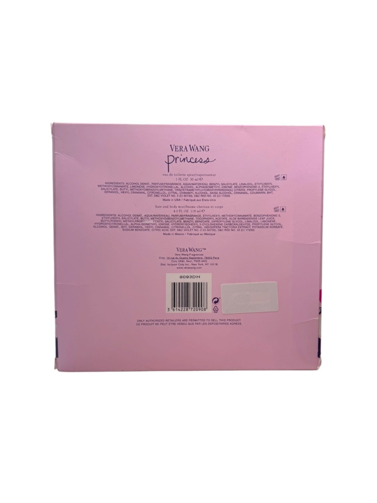 Vera Wang Princess Eau De Toilette Spray with Hair & Body Mist Gift Set 1 Fl Oz