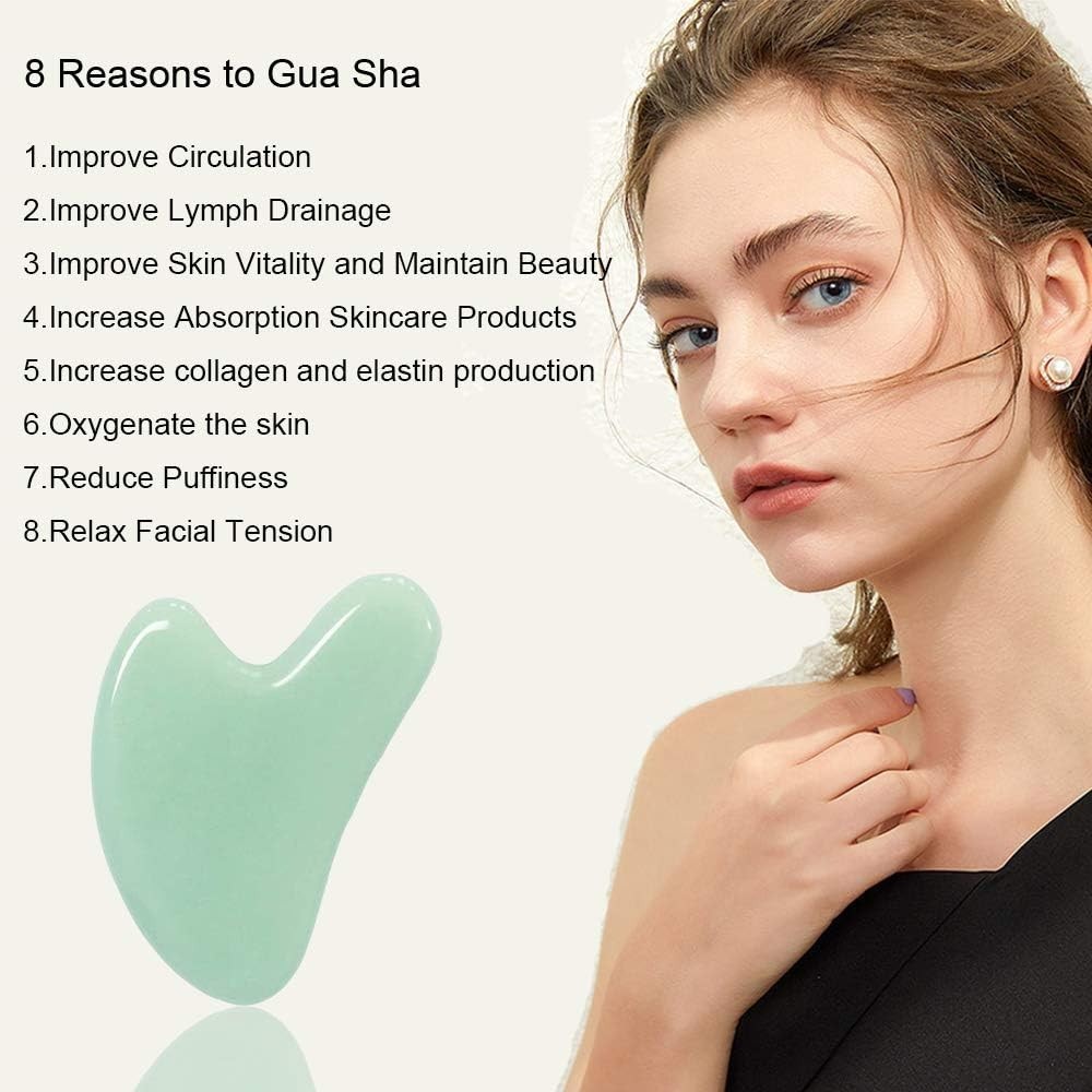 Gua Sha Jade Massage Tool: All-Natural Facial & Body Treatment for Ageless Skin