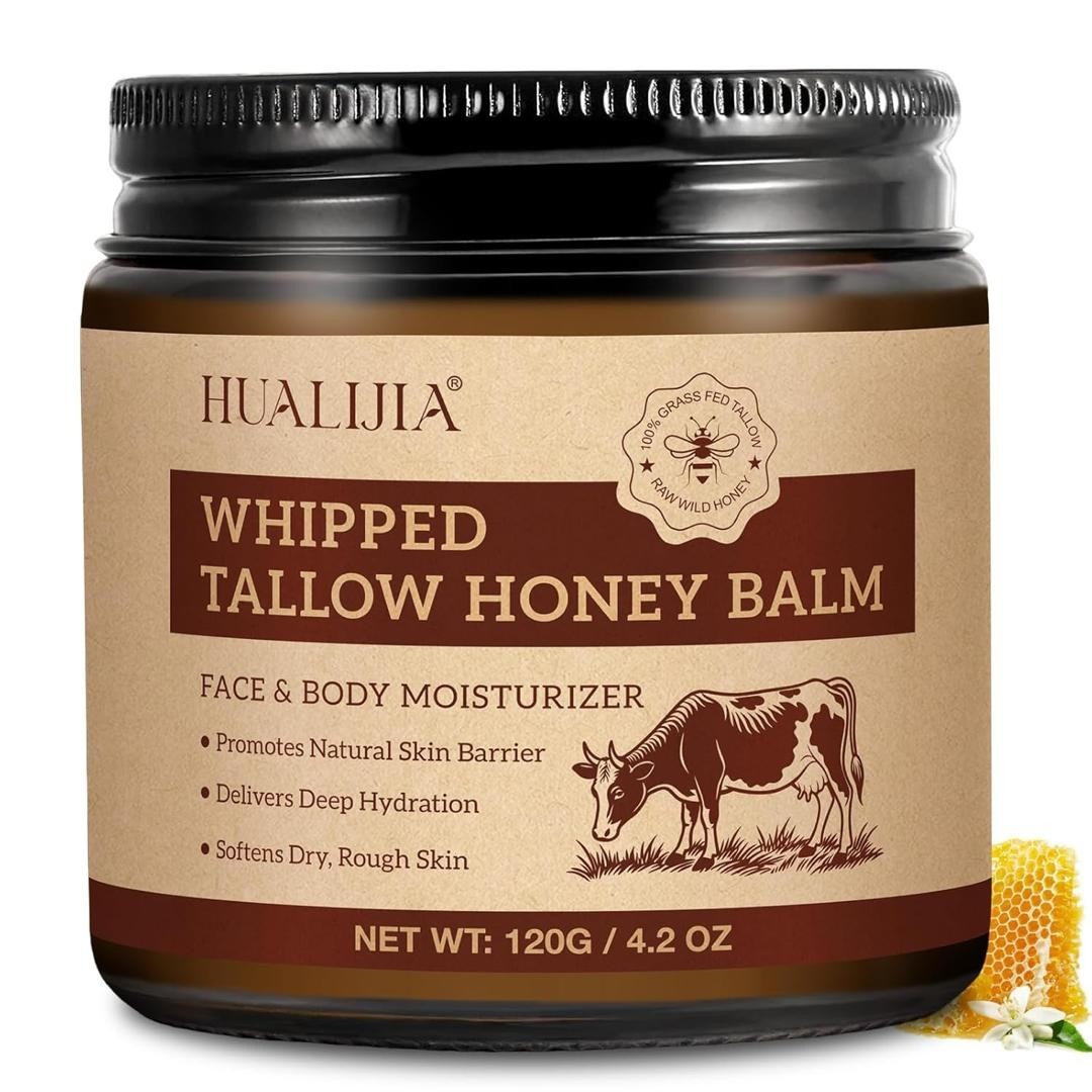 Organic Beef Tallow for Skin, Tallow and Honey Balm (4.2 Oz), Tallow Face Moistu