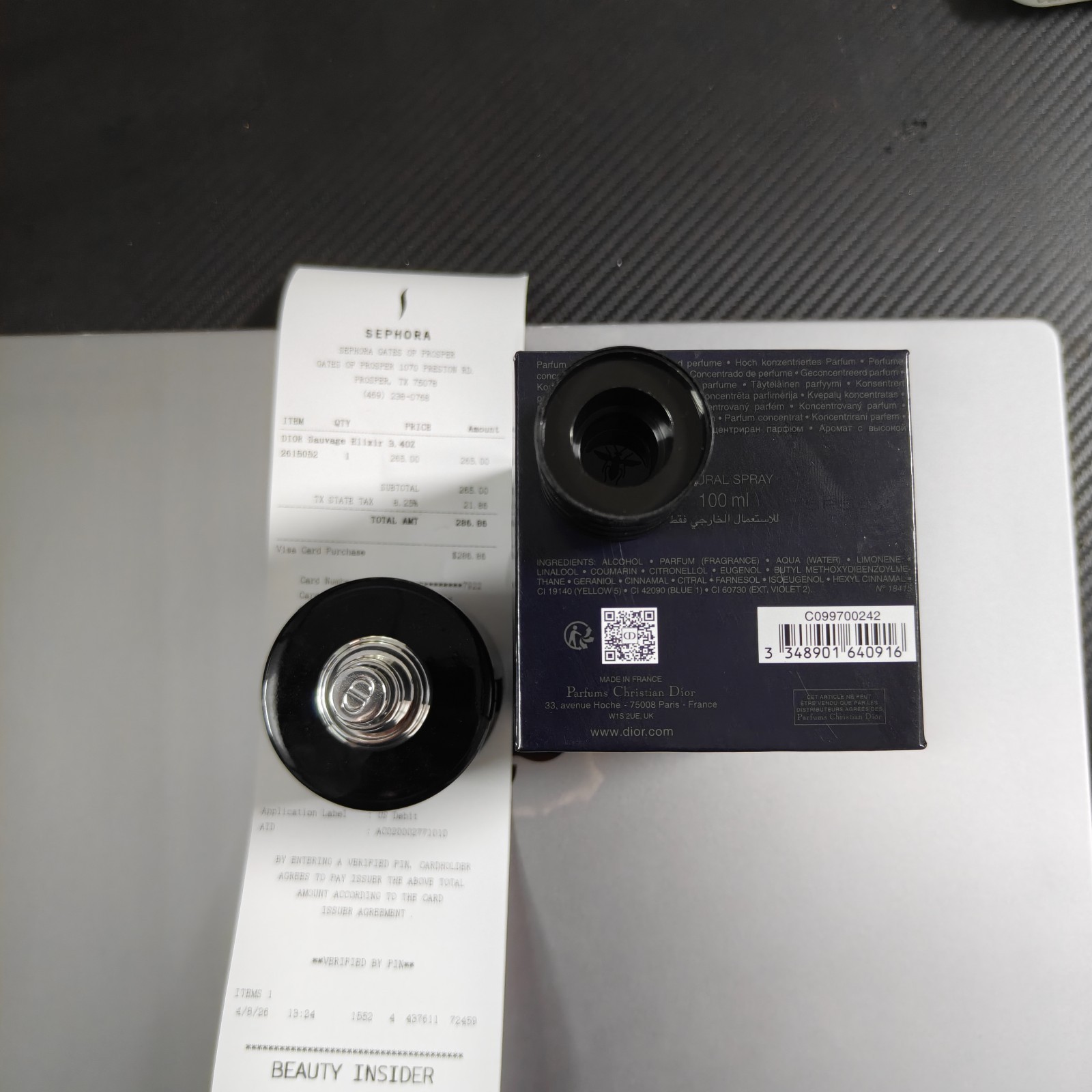 DIOR Sauvage Elixir 3.4OZ With receipt