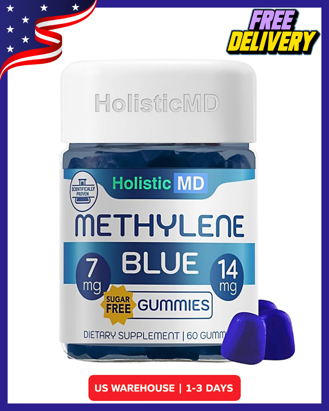 MB for Humans USP Pharma Grade 7mg and 14mg Dose, 60 Gummies