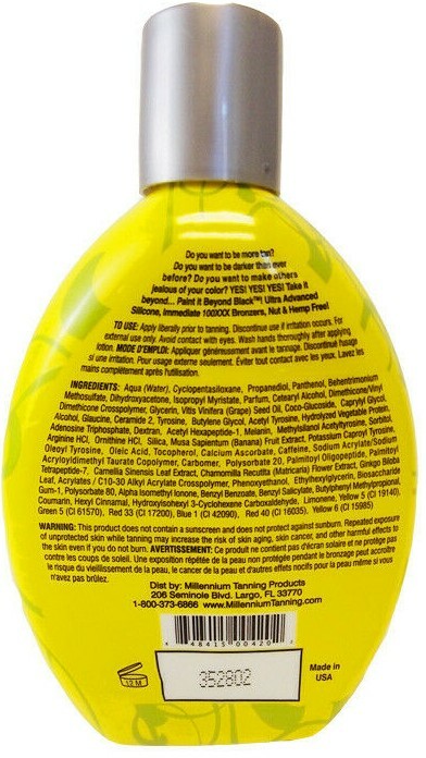 Millennium PAINT IT BEYOND BLACK 100XXX Bronzer Indoor Outdoor Tanning Lotion