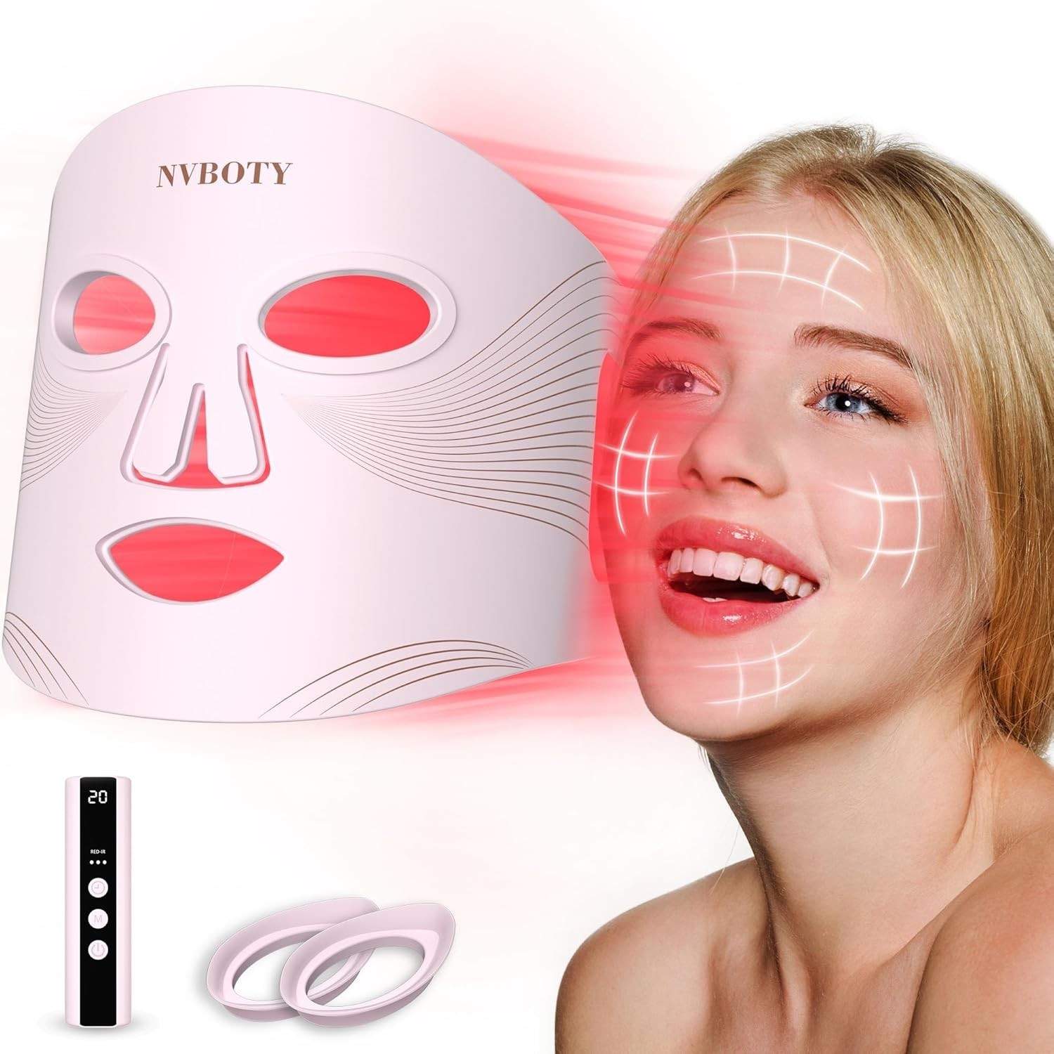Advanced LED Face Mask with Infrared, Blue & Orange Light – Skin Rejuvenation