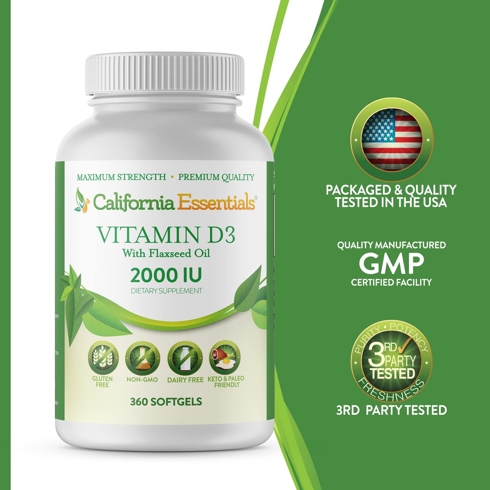 BOOST IMMUNITY & BONE HEALTH-VITAMIN D3 2,000iu SOFTGEL IN FLAXSEED OIL