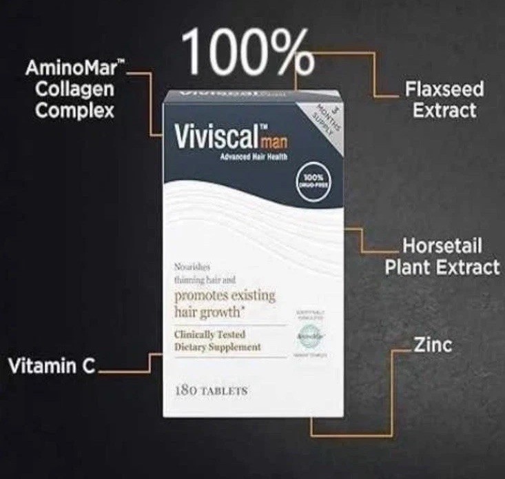 Viviscal Men’s Hair Growth Supplements 180 Tablets – 3 Month Supply Ex:9/27 NWBD
