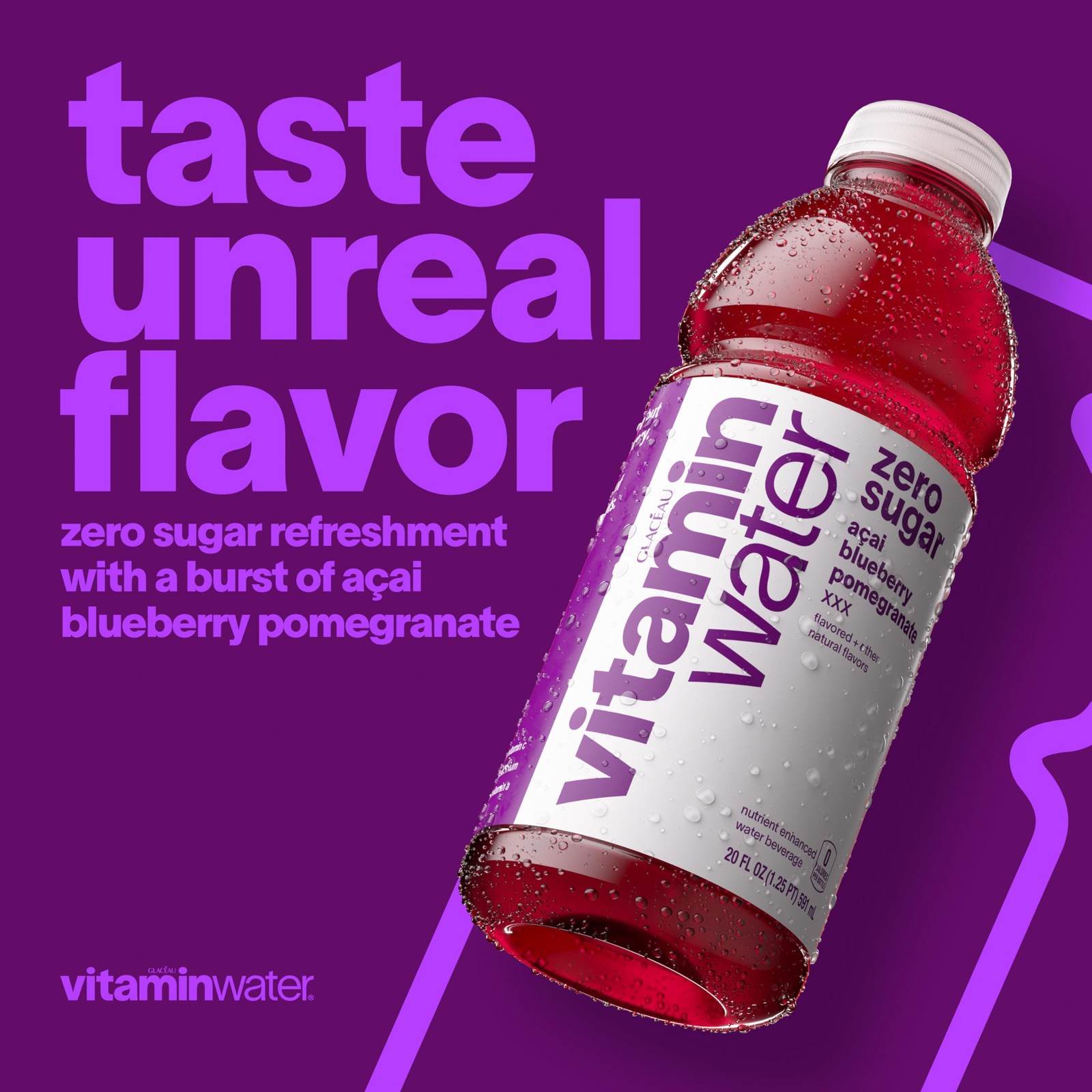 vitaminwater XXX Acai-Blueberry-Pomegranate Zero 20.05 Fl Oz (Pack of 12)