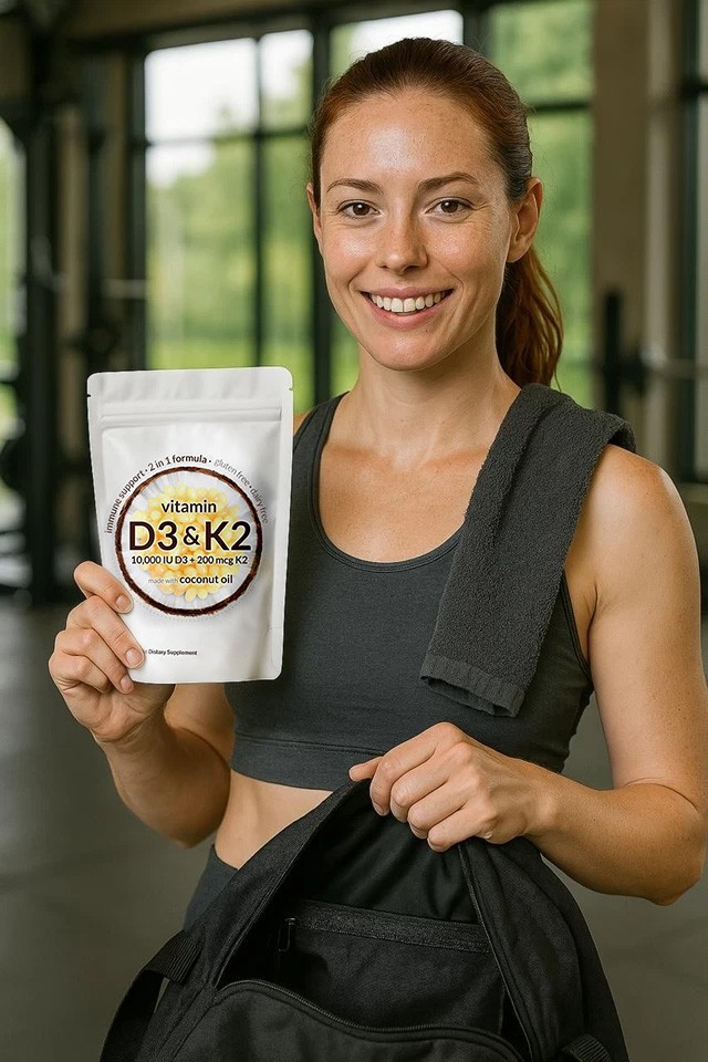 Vitamin D3 10000 iu Plus K2 (MK-7) 200 mcg, 300 Virgin Coconut Oil Softgels