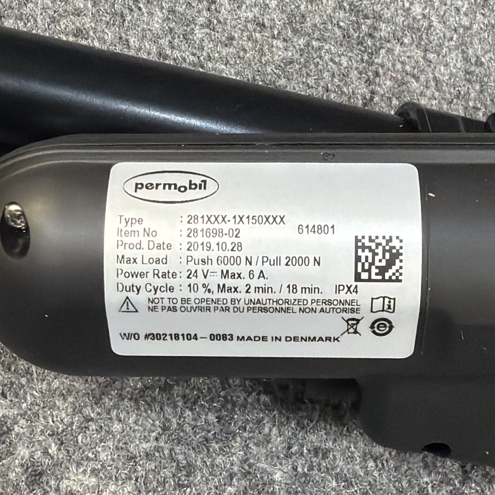Permobil Power Footrest Actuator for Wheelchair 281698-01 281XXX-1X150XXX #208