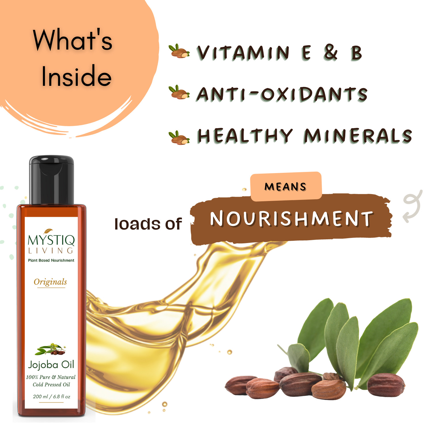 Mystiq Living Originals – Jojoba Oil – 200 ML