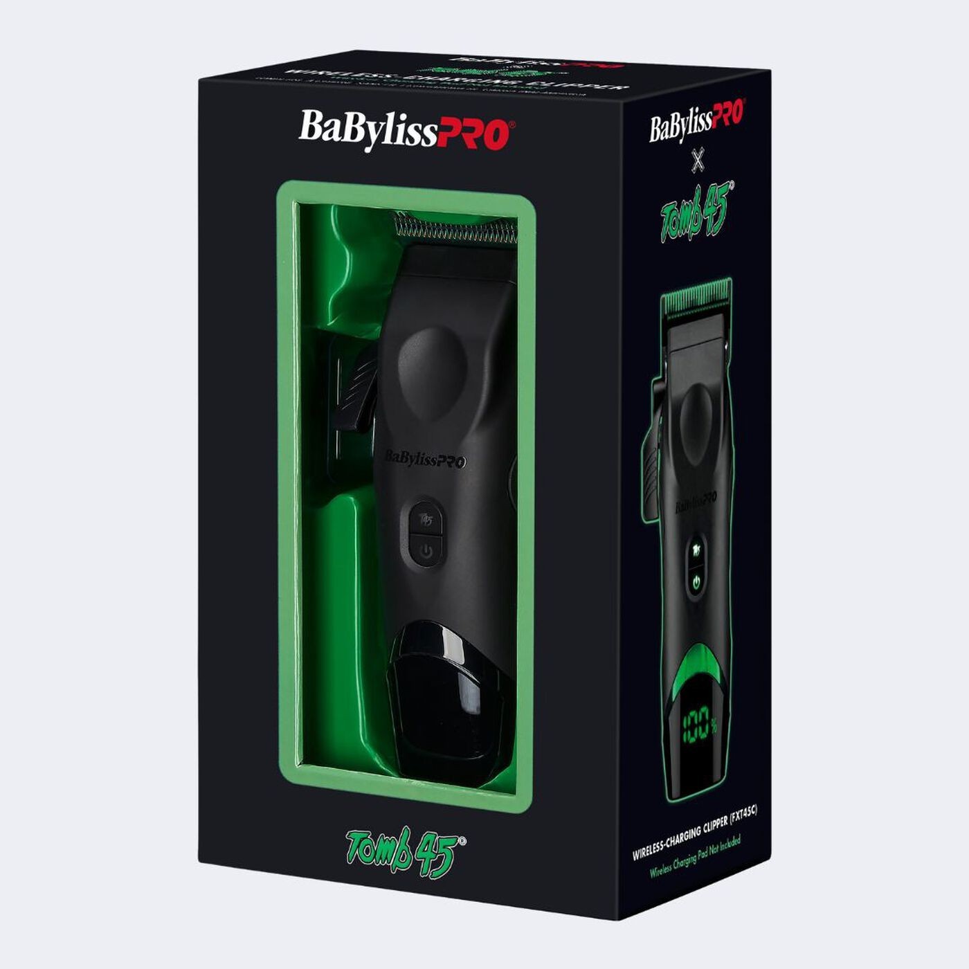 Babyliss Pro X Tomb45 Black Green Professional Cordless Clippers FXT45C Tomb 45