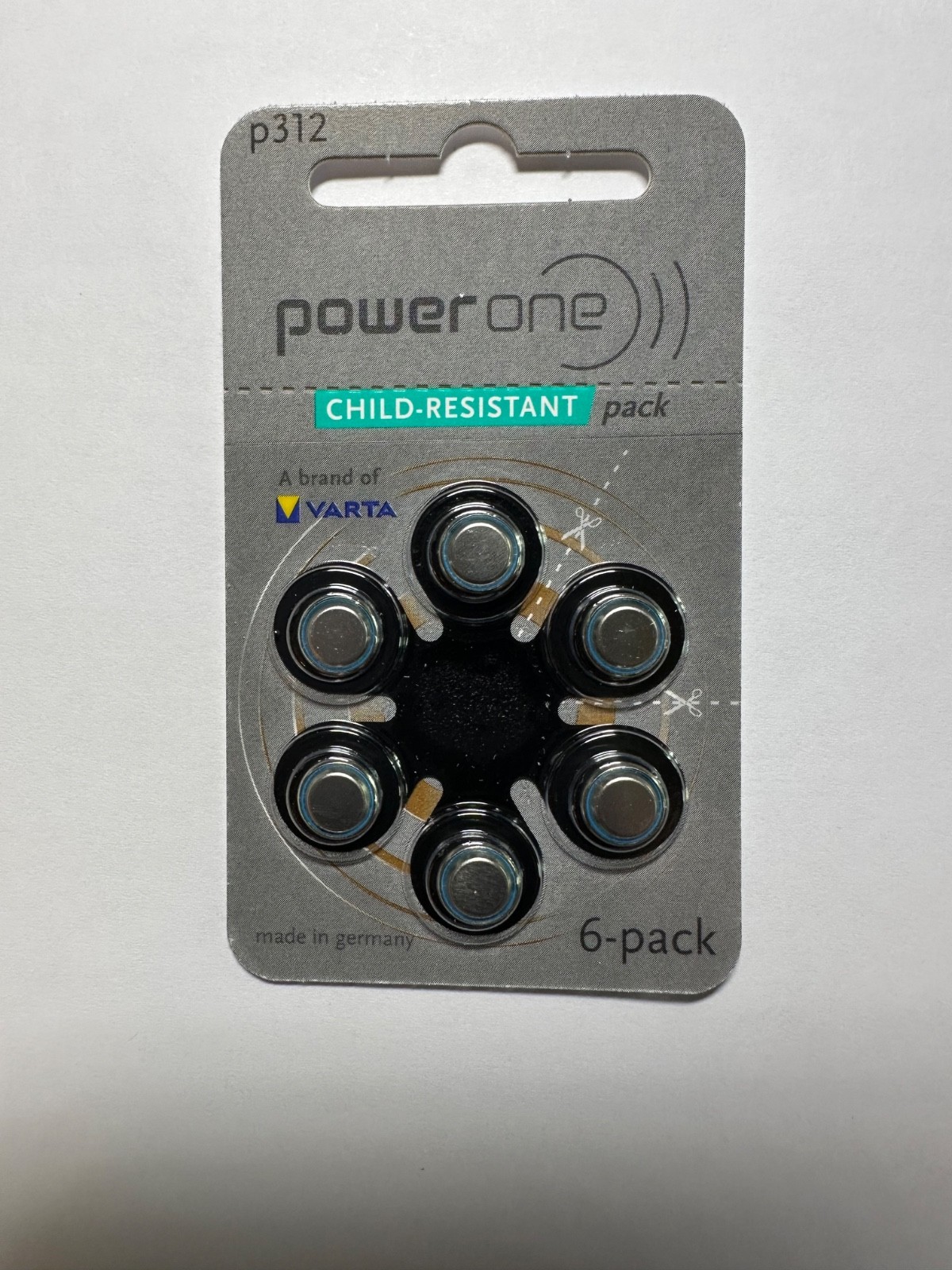 Power One Size 312 Hearing Aid Battery – (2) BOXES of 60 EA. – 10 PACKS PER BOX