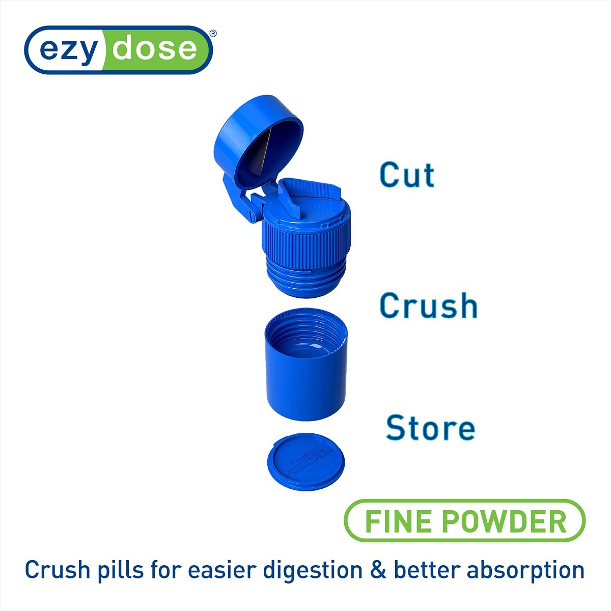 3 Compartment Pill Crusher, Cutter and Grinder, Daily Usage, Safely