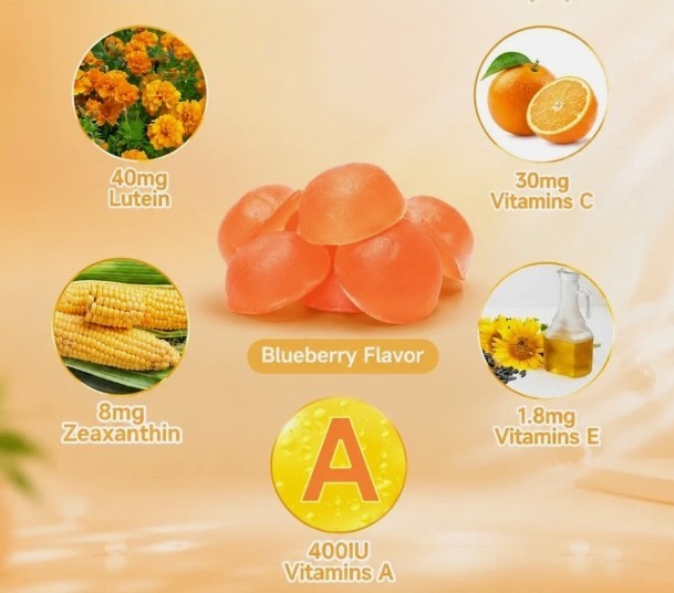 SWIYIE Lutein & Zeaxanthin Eye Health Gummies Relieve Eye Strain Vision Support