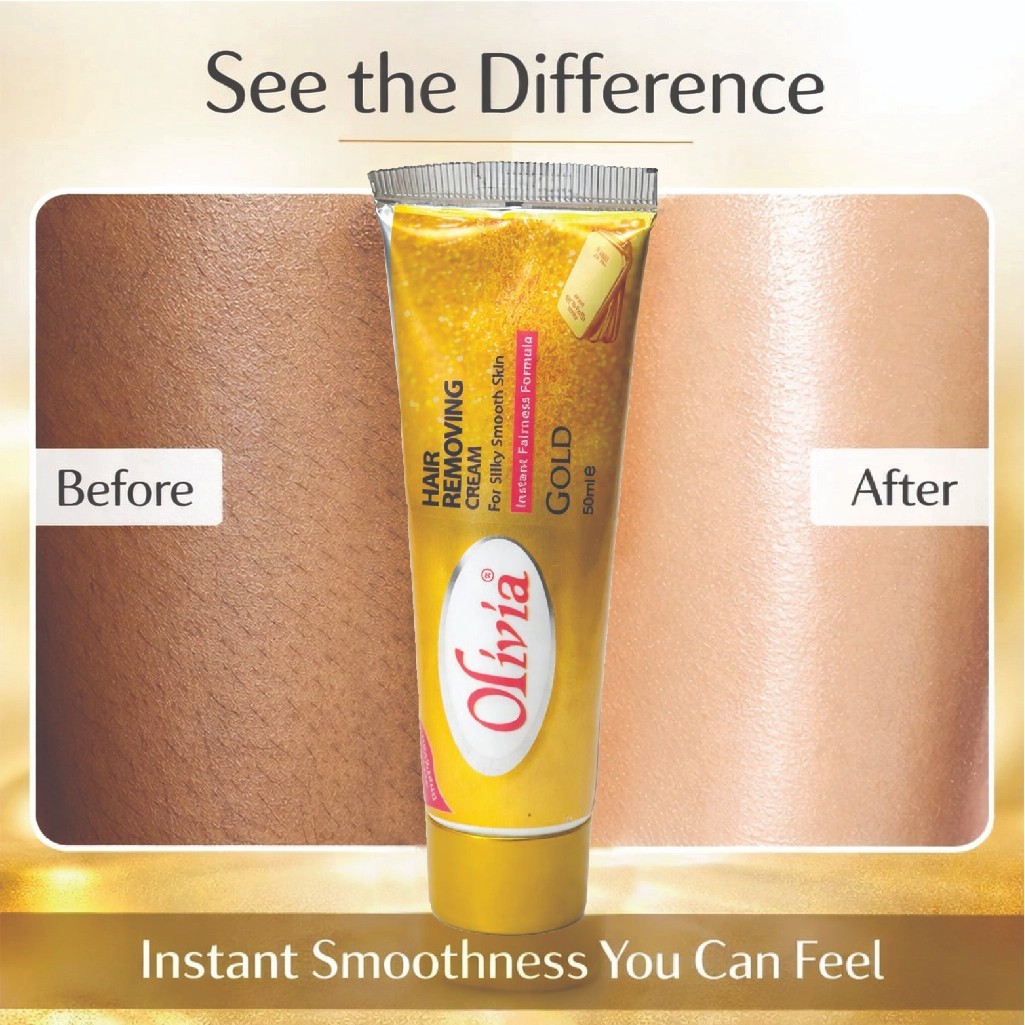 Pack of 12 Olivia Gold Hair Removal Cream 50ml Pain-Free Smooth Skin Care
