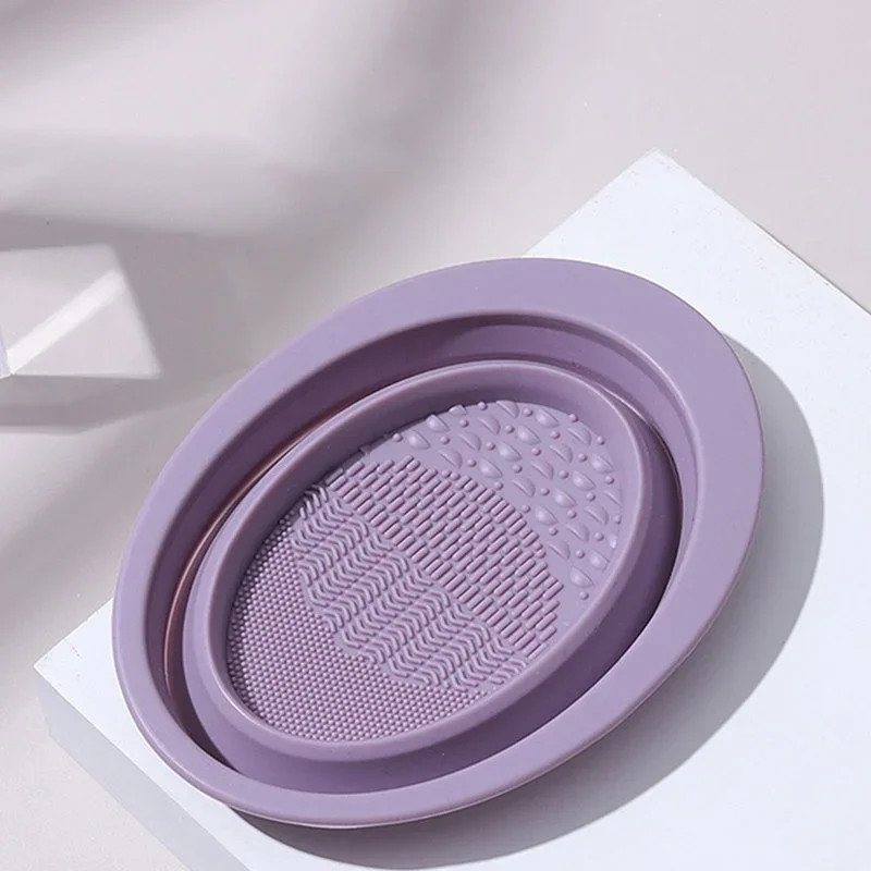 Silicone Makeup Brush Cleaner Bowl Foldable Clean Mat Cosmetic Foundation Eyesha
