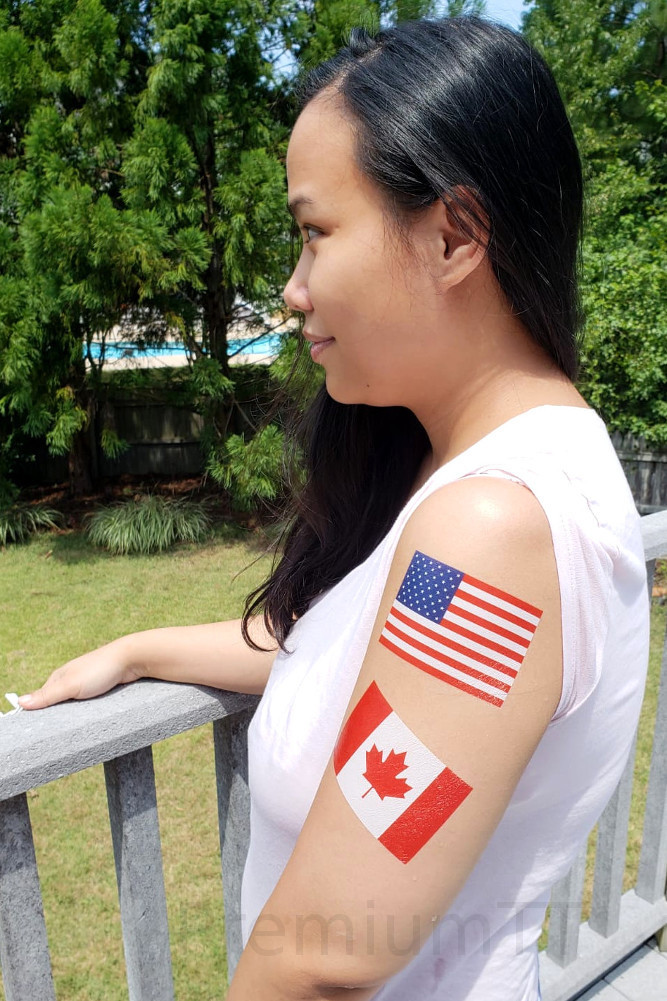 8 Large United States of America Flag Tattoos: American US Party Favors