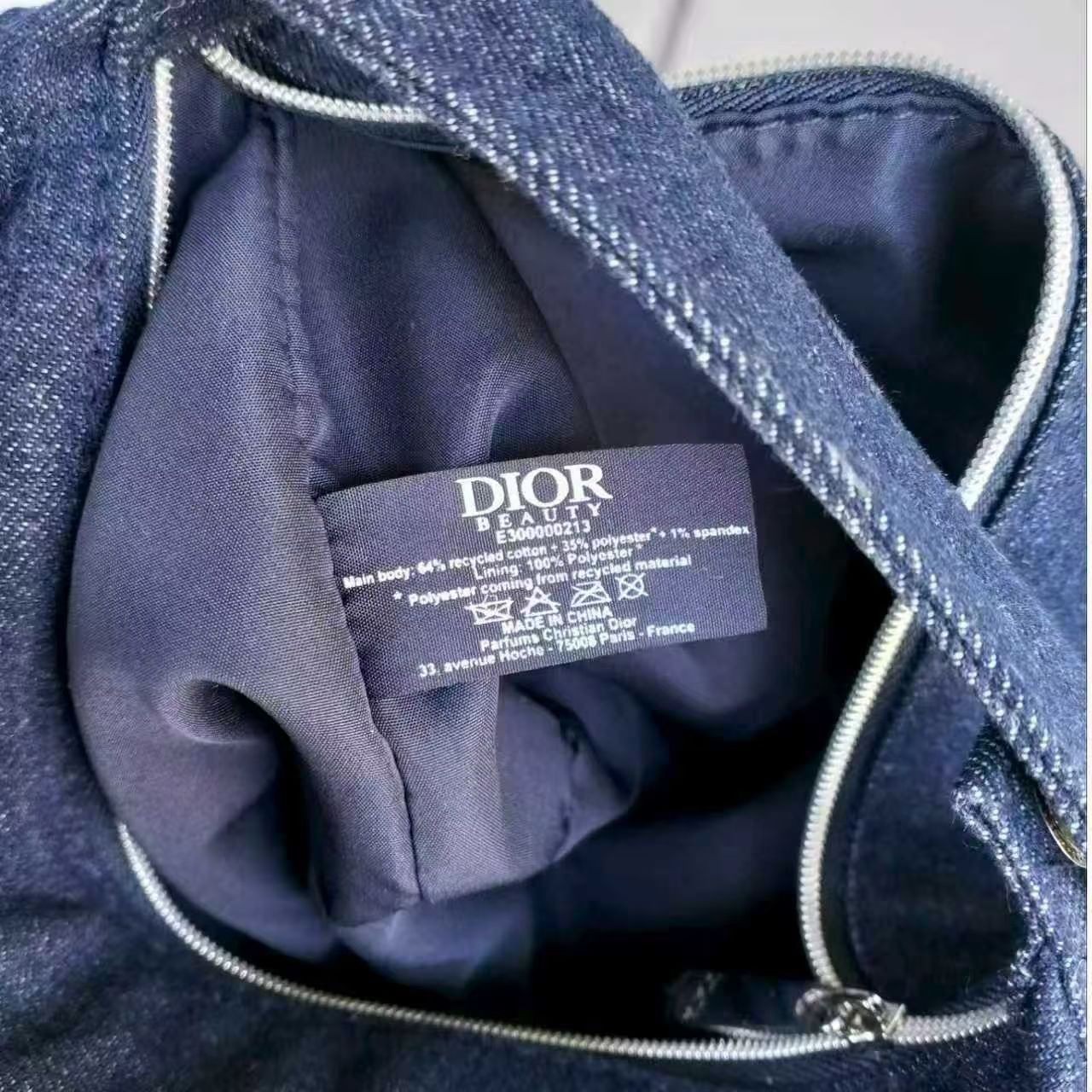 Christian Dior Cosmetic Makeup Bag Pouch With Top Handle New in Box!~ Blue