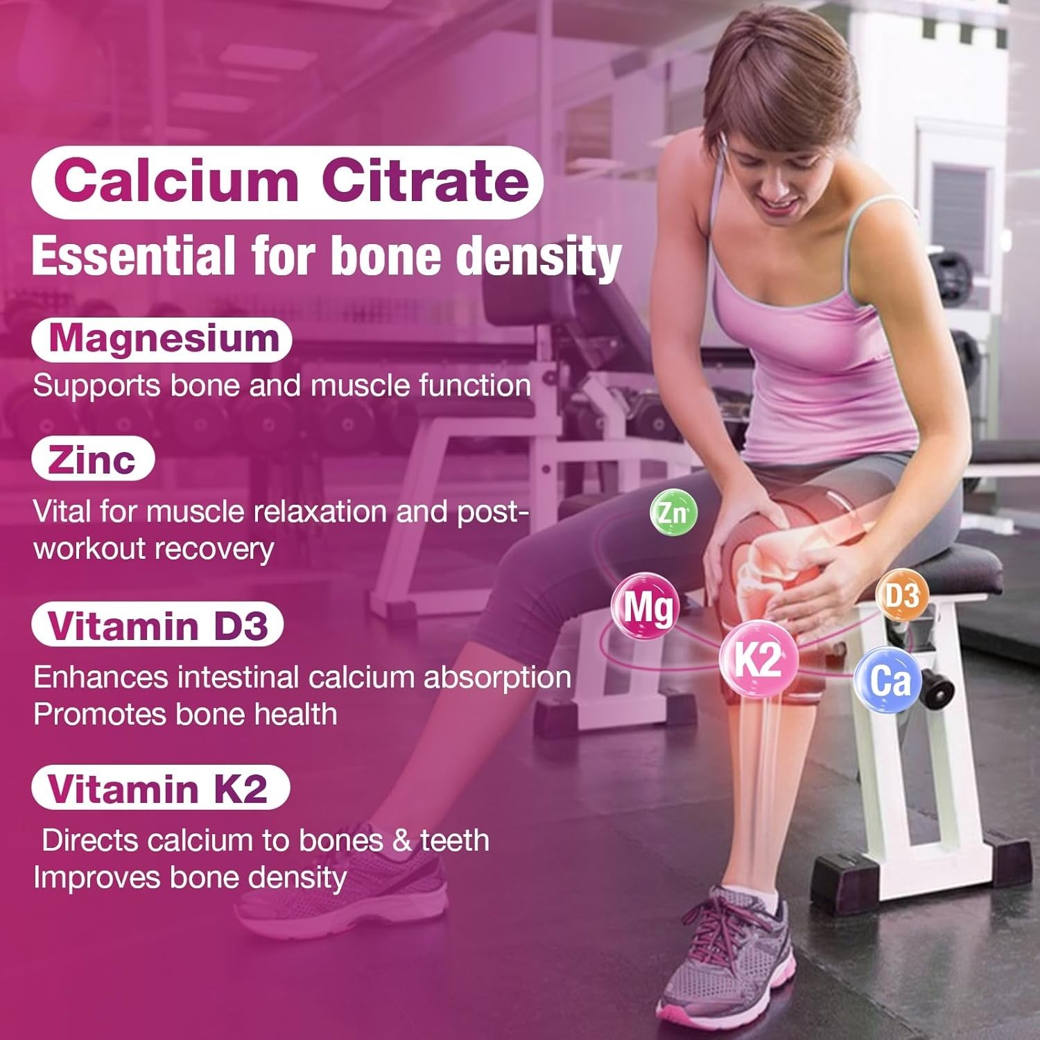 2 Pack Calcium Citrate Gummies – 1000mg per Serving – Supports Bone & Teeth Heal