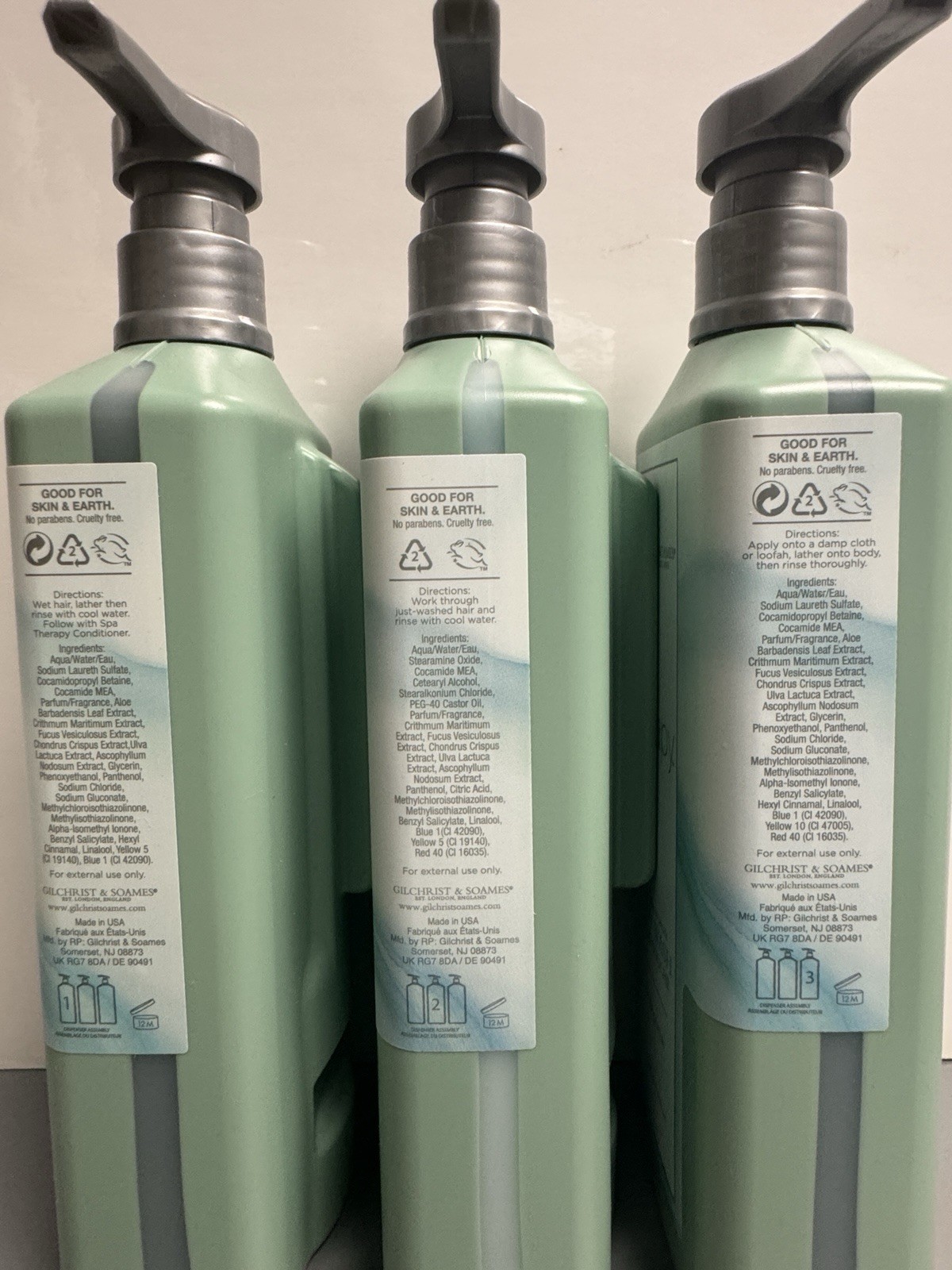 3 PACK Spa Therapy Collection Shampoo, Conditioner, Body Wash 12.2oz Sea Ocean