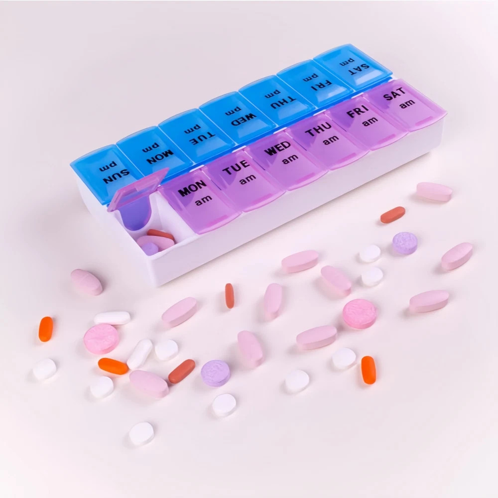 1~3 PC Weekly Pill Box Organizer Twice a Day 7-Day AMPM Medicine Organizer Case