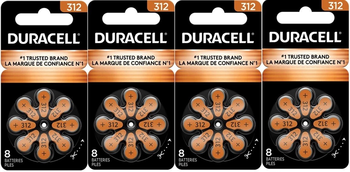 Duracell Hearing Aid Batteries Size 312 Pack 96 Batteries