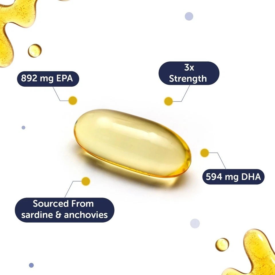 Deep Sea Omega 3 Fish Oil -Omega 3 Supplement Triple Strength 2500 Mg