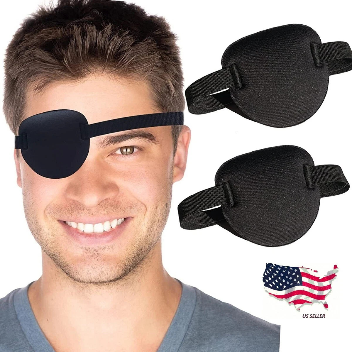 2PCS 3D Adjustable Eye Patches for Left or Right Eyes for Adults and Kids USA