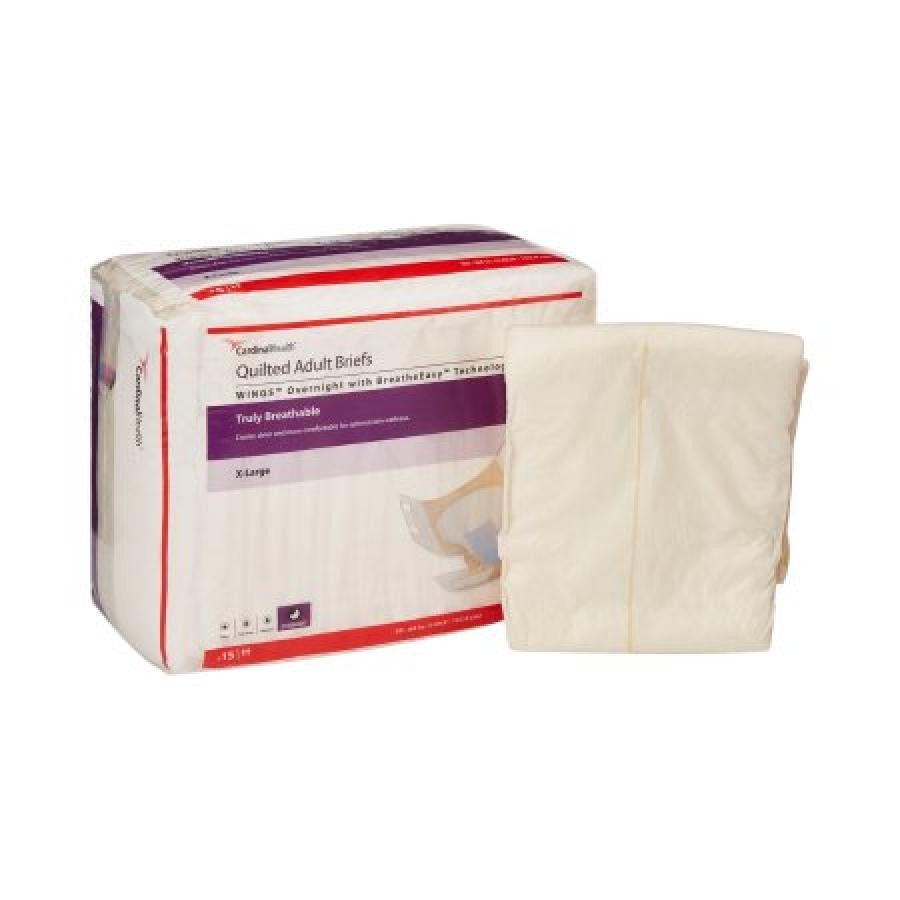 Wings Overnight Quilted Briefs Adult Unisex Refastenable Tab Heavy Absorb XL